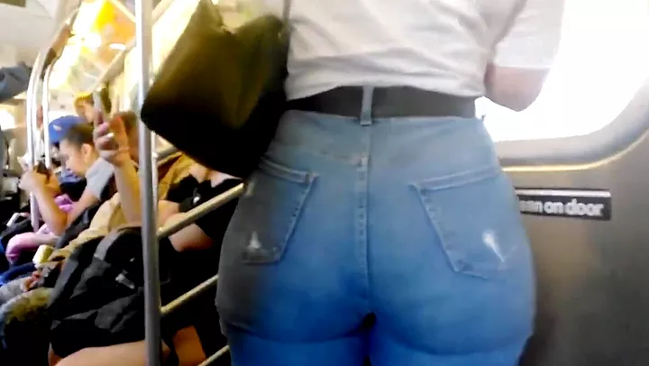 stranger with great ass in public transport