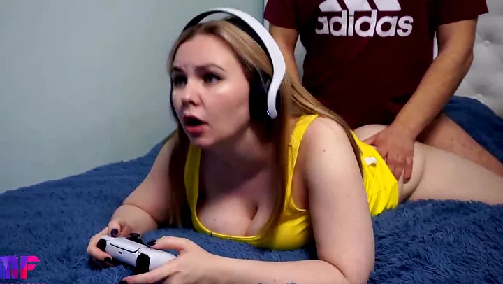 Fucked and Facialized Step Sister while Playing PS5