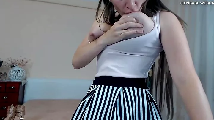Hungarian Slut Squeezing Milk out of her Big Lactating Tits